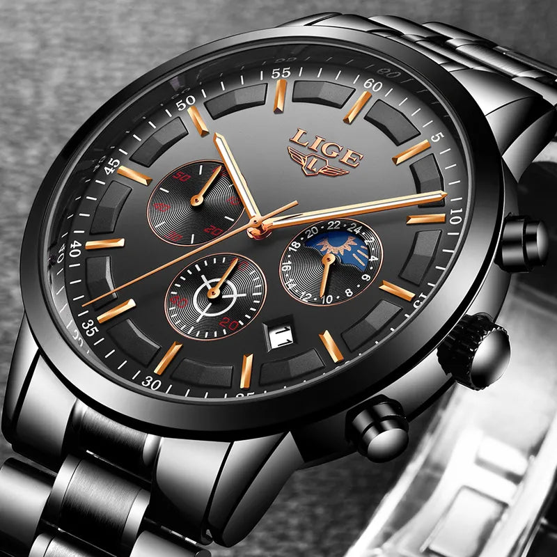 Relojes 2022 Watch Men LIGE Fashion Sport Quartz Clock Mens Watches Top Brand Luxury Business Waterproof Watch Relogio Masculino