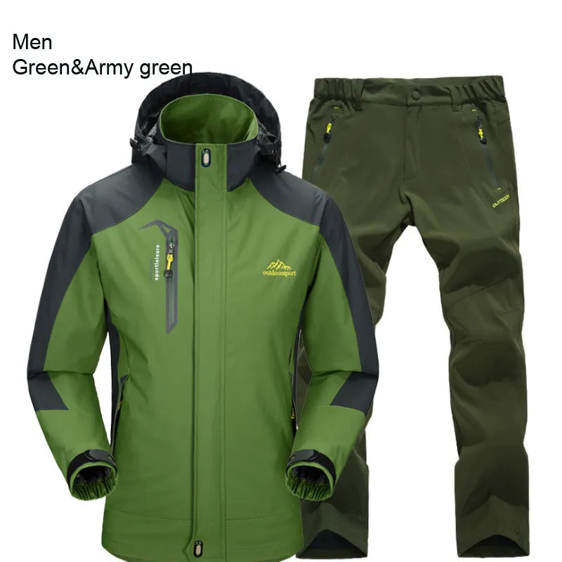 TRVLWEGO Jacket Pants Hiking Camping Spring&Autumn Outdoor Single Waterproof 20000MM Men's Windbreak Trekking Coat Trousers - KAISERINC