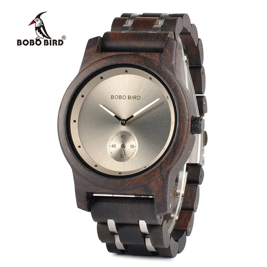 BOBO BIRD Wooden Watches Men Lovers‘s Timepieces Wood Metal Bracelet Quartz Watch relogio masculinoin Wholesale montre homme
