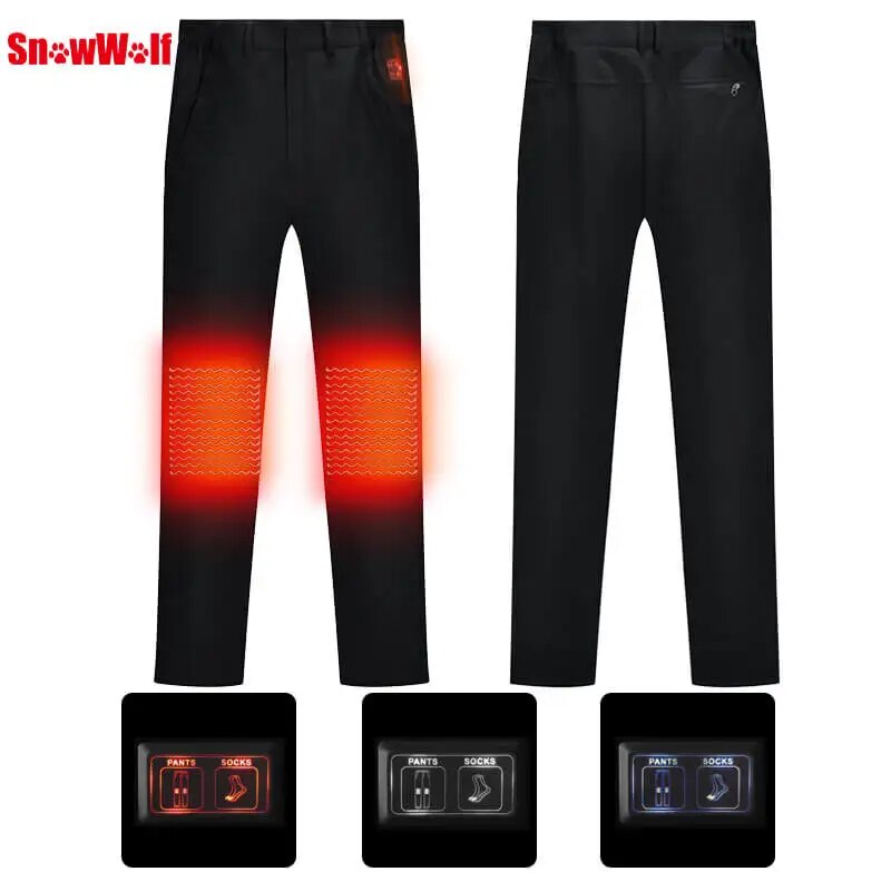 SNOWWOLF Women Winter Outdoor Pants Electric Heated Sports Hiking Trousers Waterproof Breathable Thermal Fishing Clothing