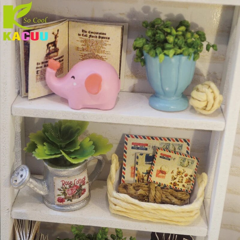 Miniature DIY Dollhouse Home Decoration Crafts Wooden Doll Houses Original Box Furniture Kit Toys for Children Gift