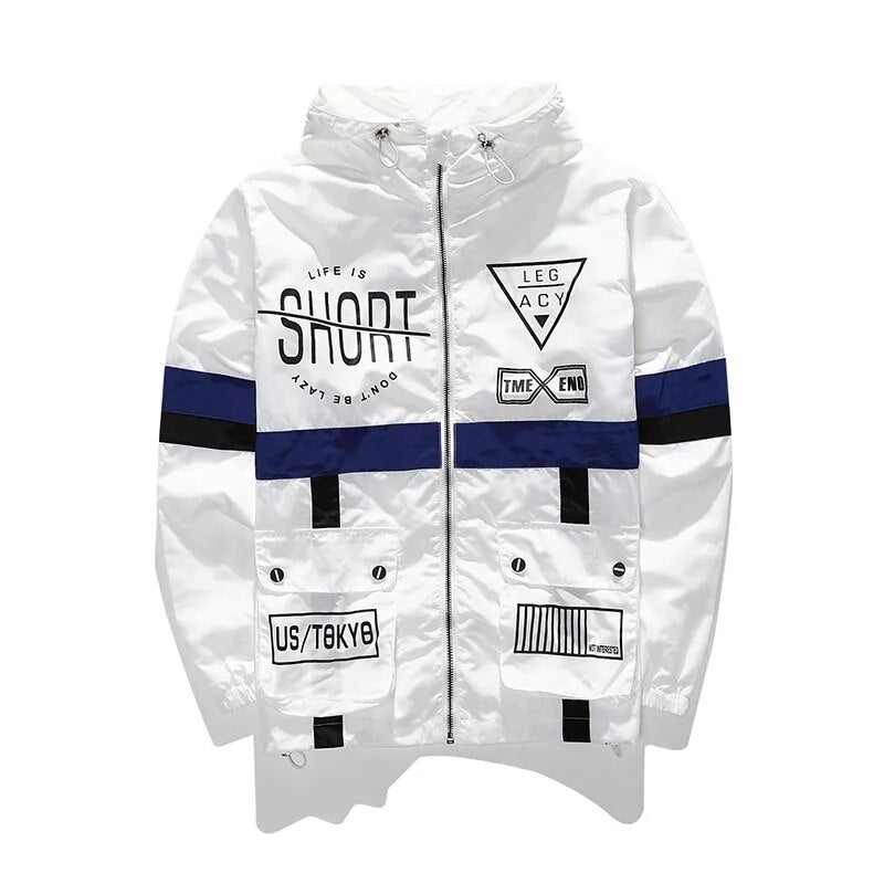 Drop Shipping Spring Autumn Men's Jackets Hip Hop Sportswear Hooded Coat Women American College Thin Windbreaker varsity jacket - KAISERINC