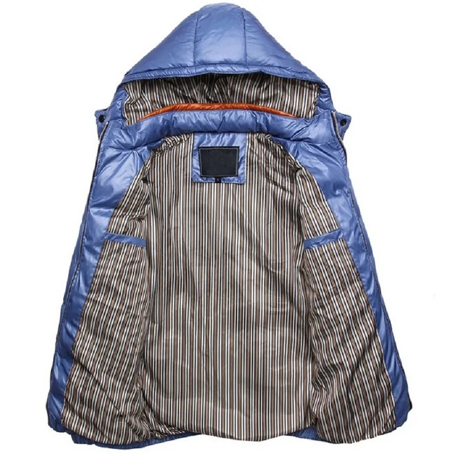Men's Winter Jacket Solid Slim Fit Cotton Padded Windproof Warm Coats Men Spring Autumn Outwear Jackets Tops Size Plus 4XL 5XL - KAISERINC