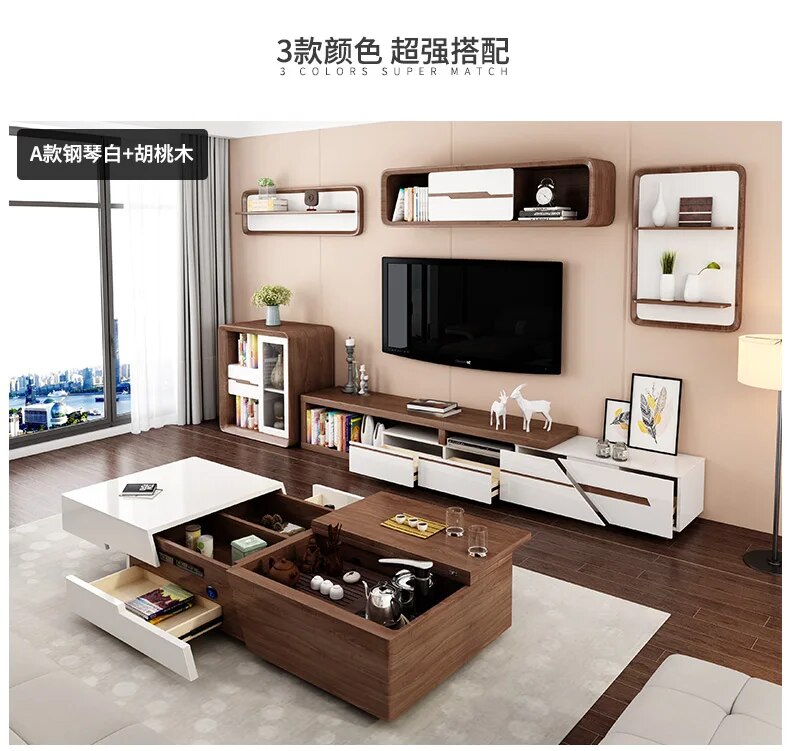 TV Stand modern Living Room Home Furniture tv led monitor stand mueble tv cabinet mesa tv table+ tea Coffee centro Table cabinet