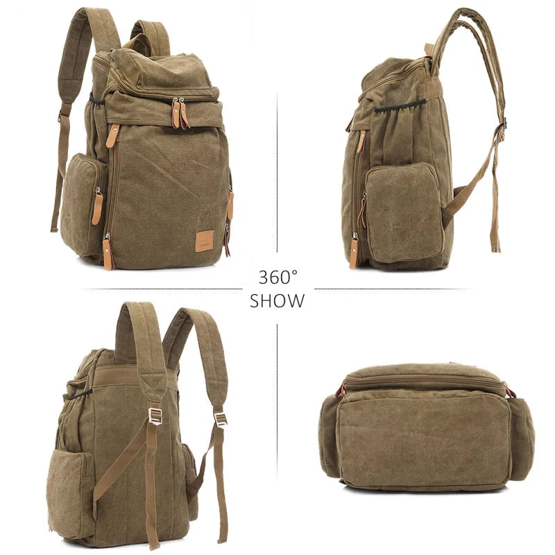Top Quality Casual Men's Backpack Fashion Canvas Students School Shoulder Bag Laptop Rucksack Large Travel Backpacks korean
