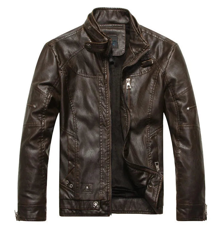 New arrive brand motorcycle leather jacket men men's leather jackets jaqueta de couro masculina mens leather coats - KAISERINC