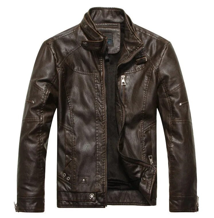 New arrive brand motorcycle leather jacket men men's leather jackets jaqueta de couro masculina mens leather coats - KAISERINC