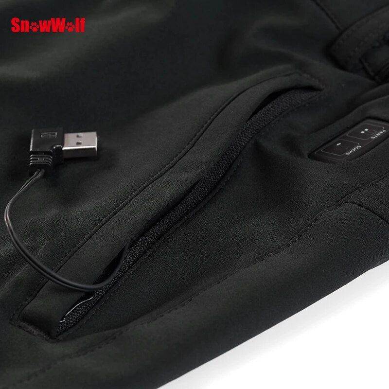 SNOWWOLF Women Winter Outdoor Pants Electric Heated Sports Hiking Trousers Waterproof Breathable Thermal Fishing Clothing