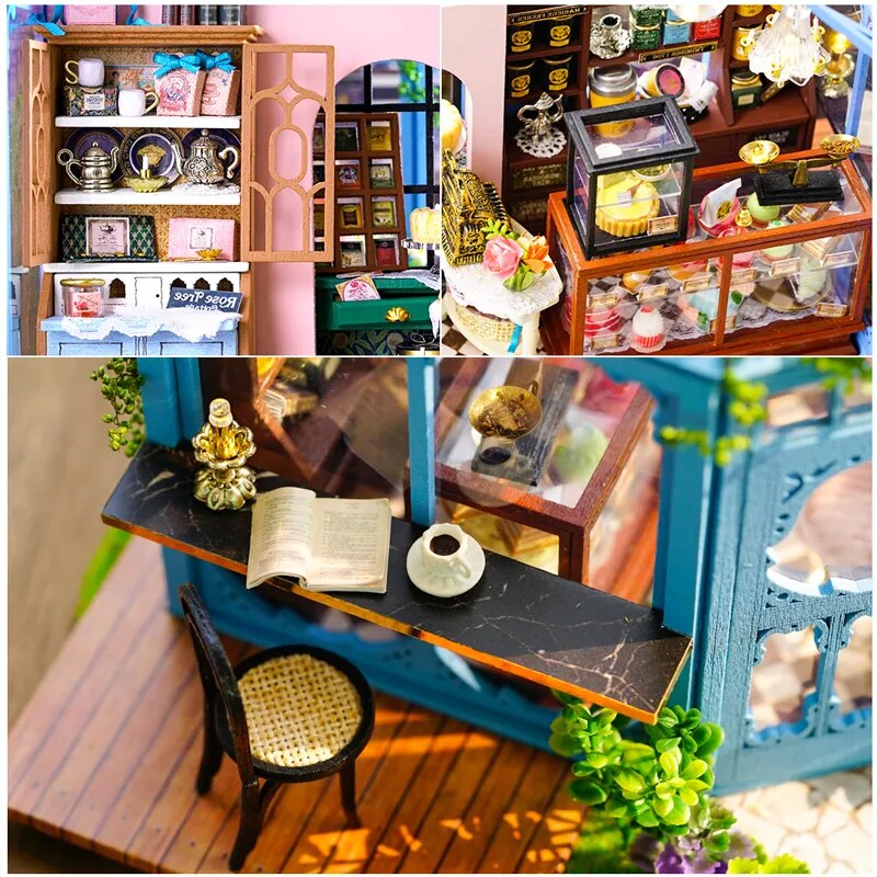 CUTEBEE DIY Dollhouse Wooden doll Houses Miniature Doll House Furniture Kit Casa Music Led Toys for Children Birthday Gift A68B