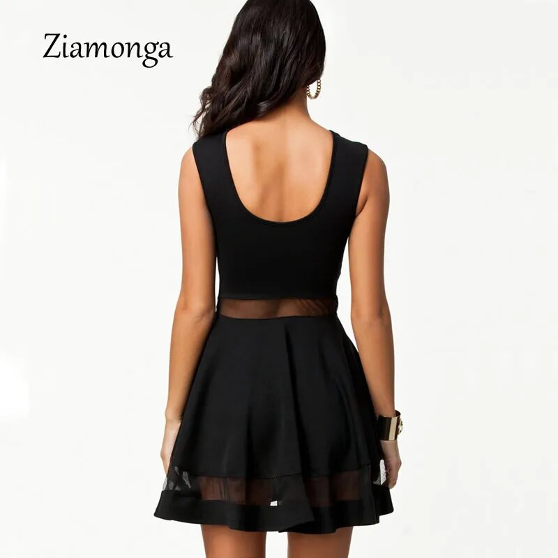 New 2017 Summer Dresses Women Casual Dress Sexy Transparent Mesh Fabric Stitching Big Wing Club Dresses Girl Print Dress Brand - KAISERINC