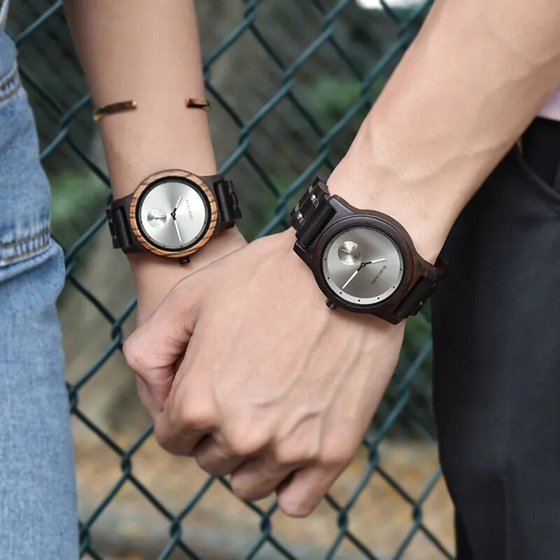 BOBO BIRD Wooden Watches Men Lovers‘s Timepieces Wood Metal Bracelet Quartz Watch relogio masculinoin Wholesale montre homme