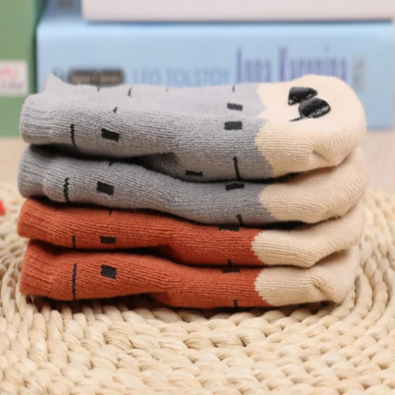 Free Shipping 2018 Winter Thick New Born Girls Boys Baby Socks Cotton Casual Meias Infantil Anti Slip Terry Socks Soft