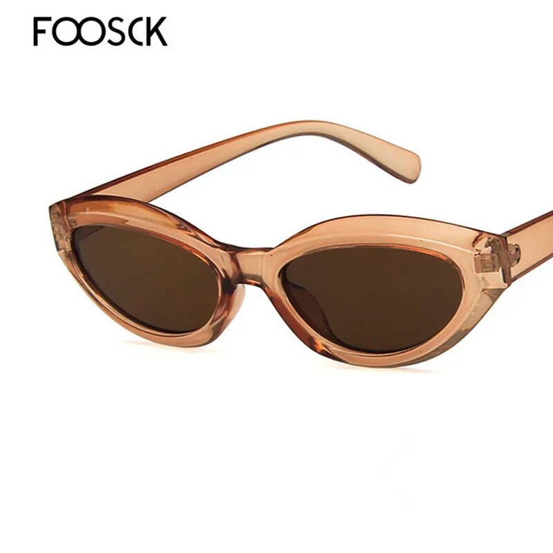 FOOSCK 2018 High Quality Fashion Classic Women Brand Designer Small Oval Sunglasses Lens Sun Glasses Female Eyewear