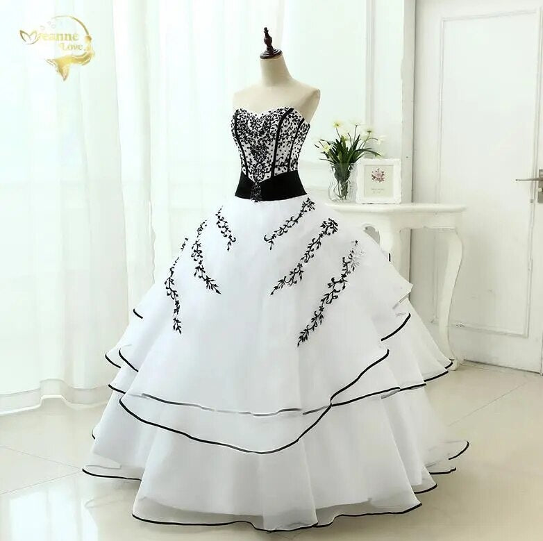Vestidos De Noiva Hot Sale 2023 New Arrival  Wedding Dresses Classical A line White Black Women's Vintage Ball Gown OW 0199 Plus - KAISERINC