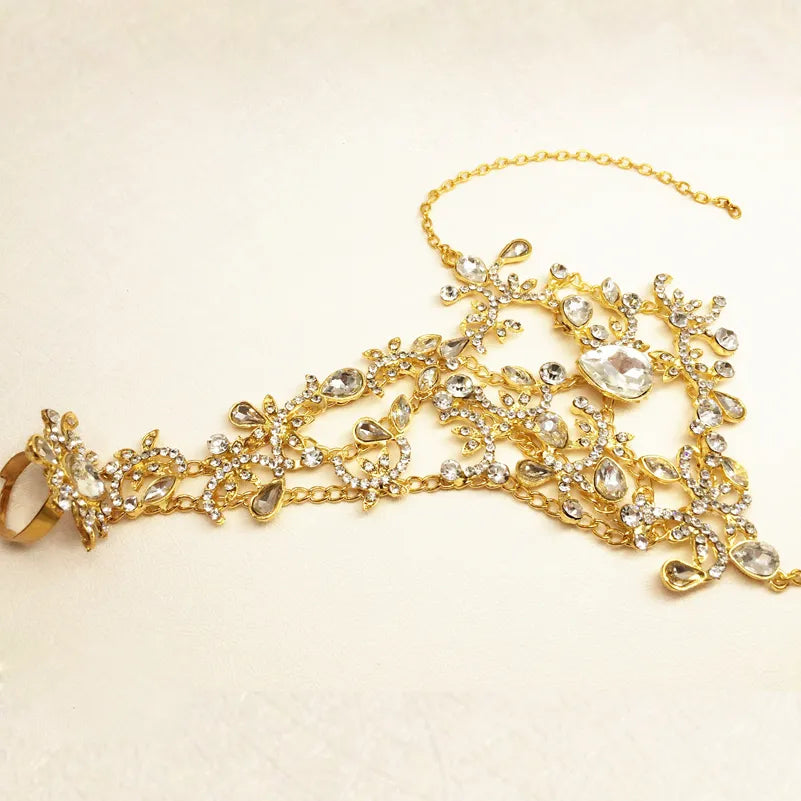 Crystal Bridal Bracelet / Wedding Dress Accessories Hand Chains Bracelets Jewelry bridal Bracelets & Bangles