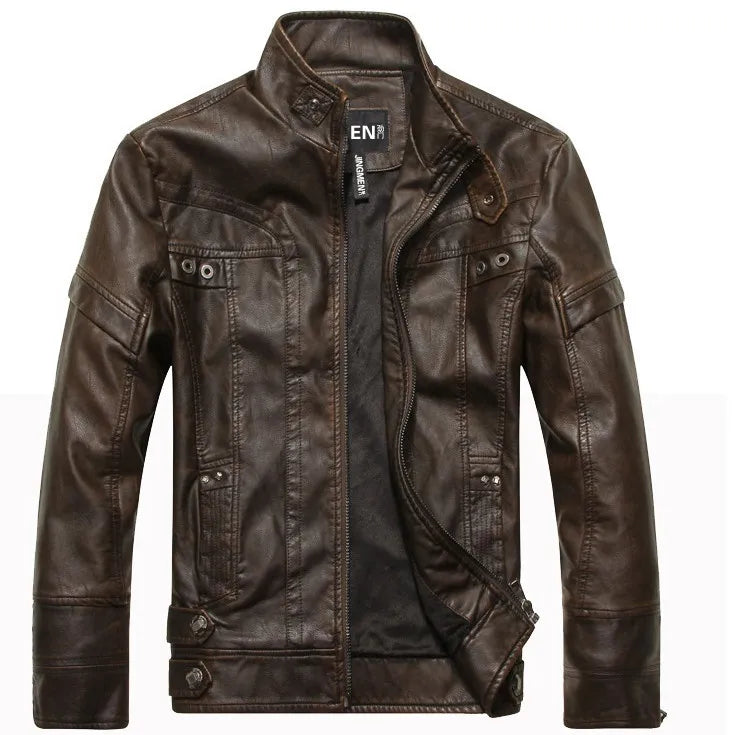 New arrive brand motorcycle leather jacket men men's leather jackets jaqueta de couro masculina mens leather coats - KAISERINC