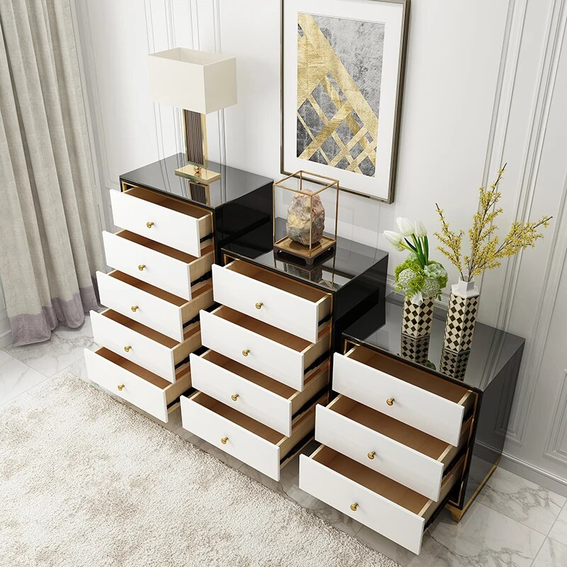 Stainless steel cabinet 3 drawers + 4 drawers + 5 drawers Living Room Home Furniture minimalist modern rectangle mesas de basse