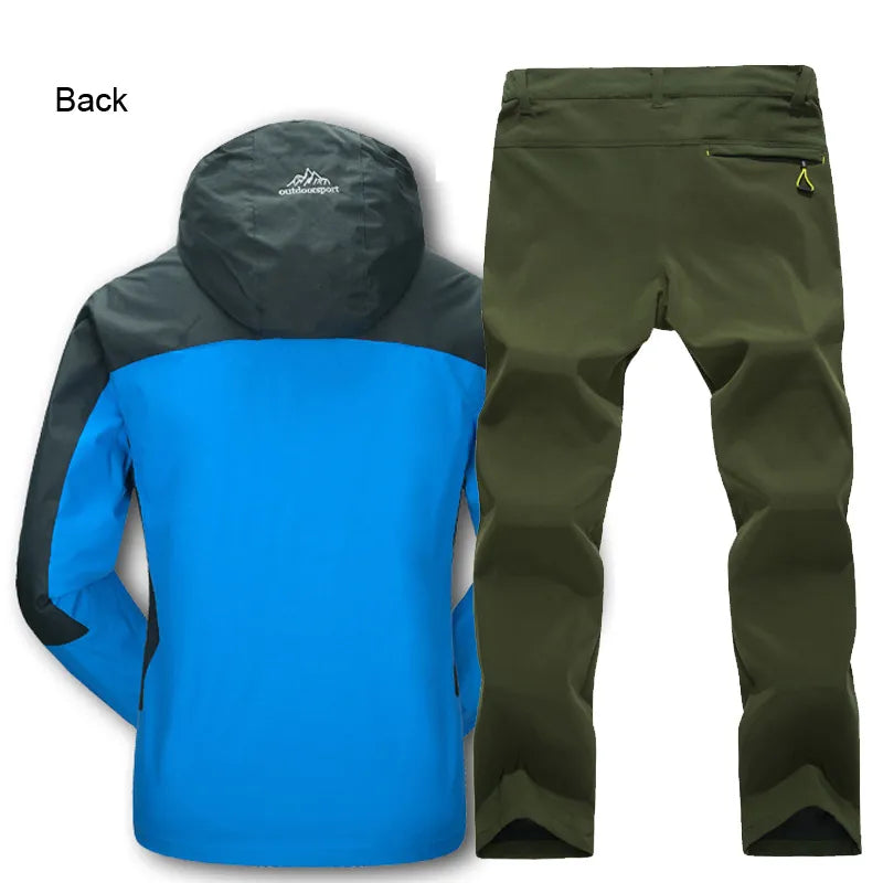 TRVLWEGO Jacket Pants Hiking Camping Spring&Autumn Outdoor Single Waterproof 20000MM Men's Windbreak Trekking Coat Trousers - KAISERINC