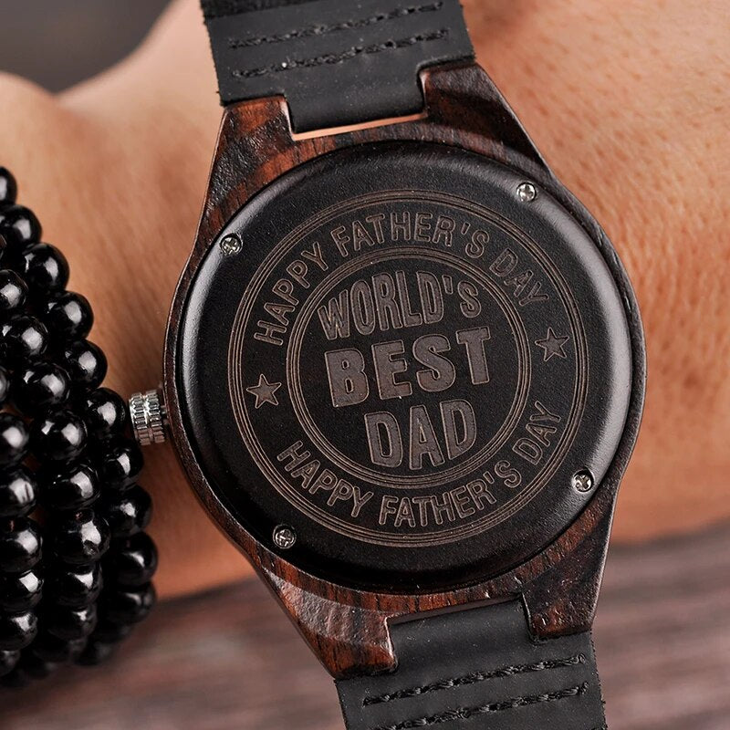 Personalized Engraved Wooden Watches Gifts For Dad,,Mom, friends, Birthday,Anniversary Day,Groomsman Gift
