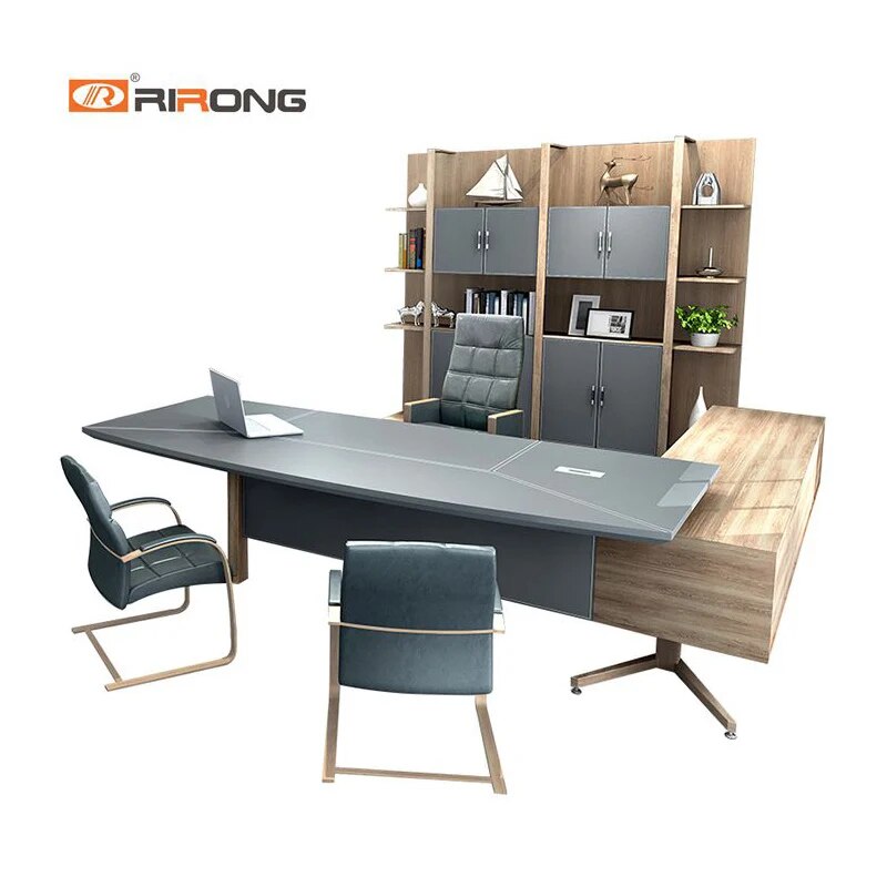 Nordic Design Small Grey Color Office Furniture Set Home Study Table Furniture Wood Laptop Table Executive  Table Desk Set