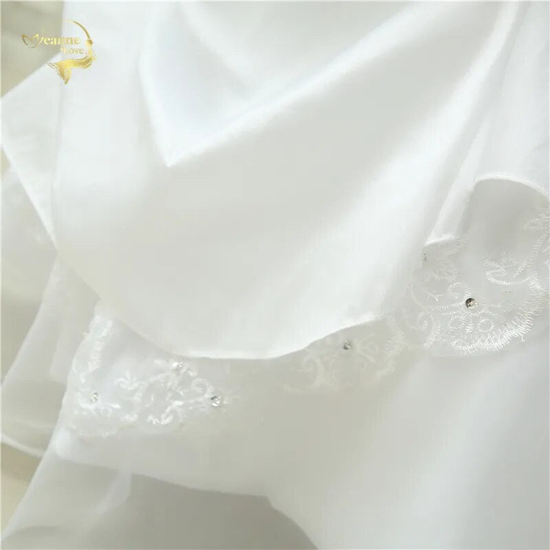 Wedding Gown A line Vestido De Noiva Applique Sequins Sweetheart Casamento White Ivory Plus Size 2023 Wedding Dresses OW 2043 - KAISERINC