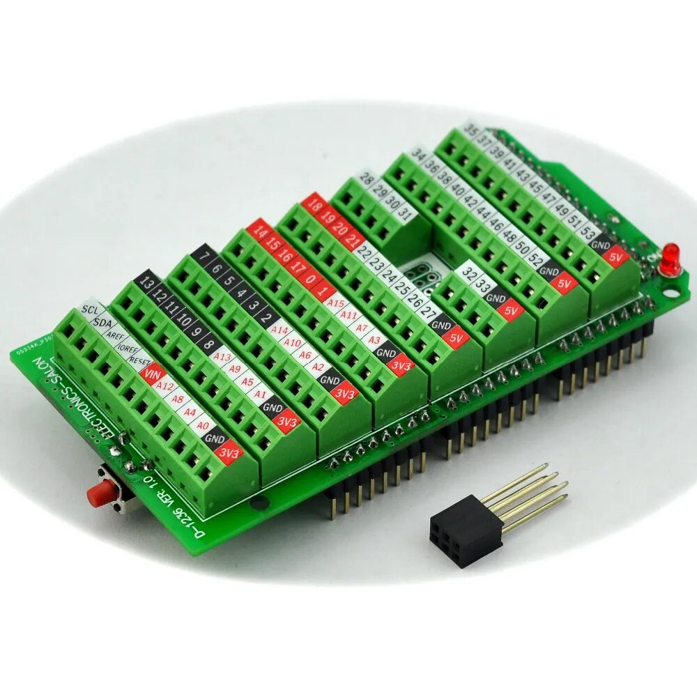 Electronics-Salon Screw Terminal Block Breakout Module, for MEGA-2560 R3.