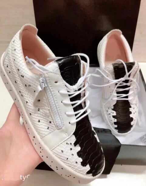 Chentel Noble Leather Men Casual Shoes Party Shoes Men High Quality Flats Splashing ink Sneakers Black White Red Colors Unisex