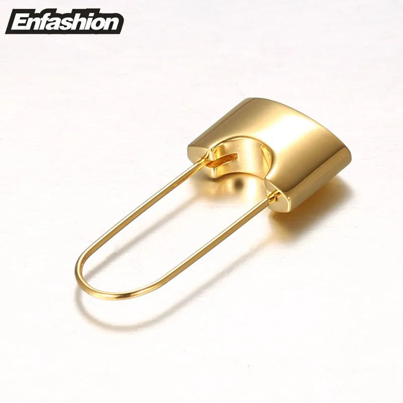ENFASHION Wholesale Lock Drop Earrings For Women Gold Color Stainless Steel Dangle Earings Fashion Jewelry Gifts Brinco E5282
