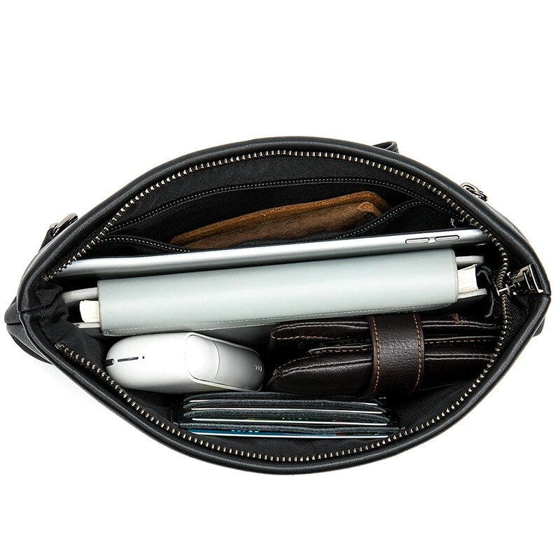 Genuine Leather Business Messenger Women Men Bag Tote Briefcase For Documents A4 Shoulder Handbag Male Female Laptop Brief Case