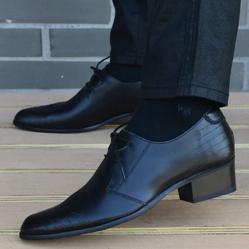 New Spring/Summer Men Leather Shoes Fashion Lace Up Dress Shoes High Quality Black Business Men's Shoes Casual Oxfords For Men