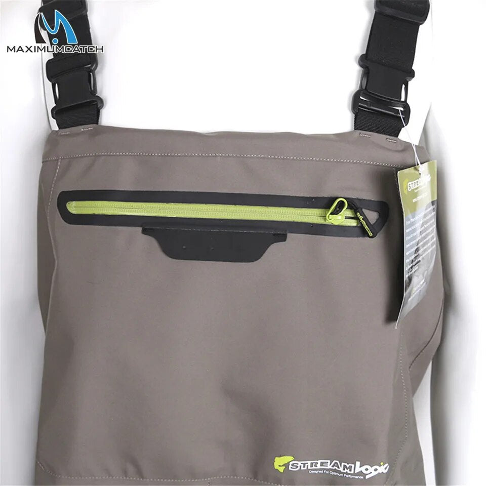 Maximumcatch Outdoor Stocking Foot Light Weight Breathable Fly Fishing Wader Waterproof Wading Pants with Bag