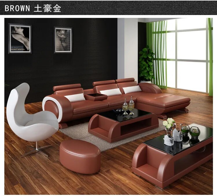 Living Room Sofa set furniture real genuine leather sofas salon couch puff asiento muebles de sala canape L sofa cama recliner