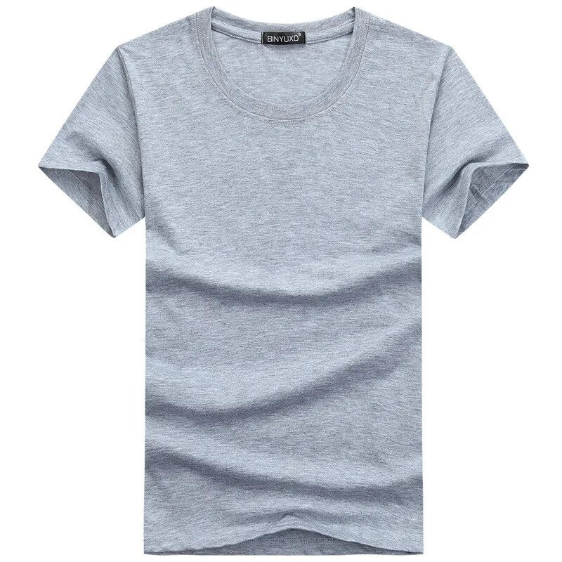 5pcs/lot Simple Style Men's T-shirts Short Sleeved Solid Cotton Spandex Regular Fit Casual Summer Tops Tee Shirts Male Clothes