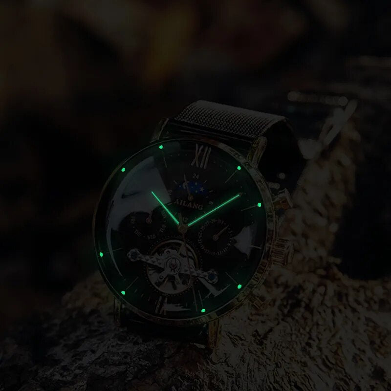 SSS quality AILANGmen's watch tourbillon Minimalist automatic watch latest design gear wrist watches diesel mechanical clock men