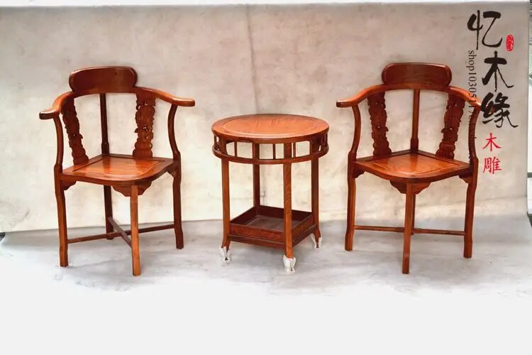 Mahogany furniture, Chinese antique rosewood wood wings lover Taiwan leisure chair small round table special offer
