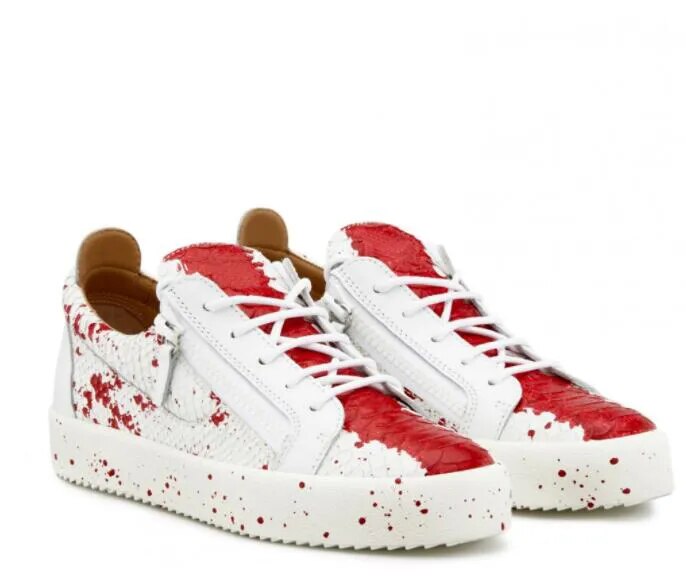 Chentel Noble Leather Men Casual Shoes Party Shoes Men High Quality Flats Splashing ink Sneakers Black White Red Colors Unisex