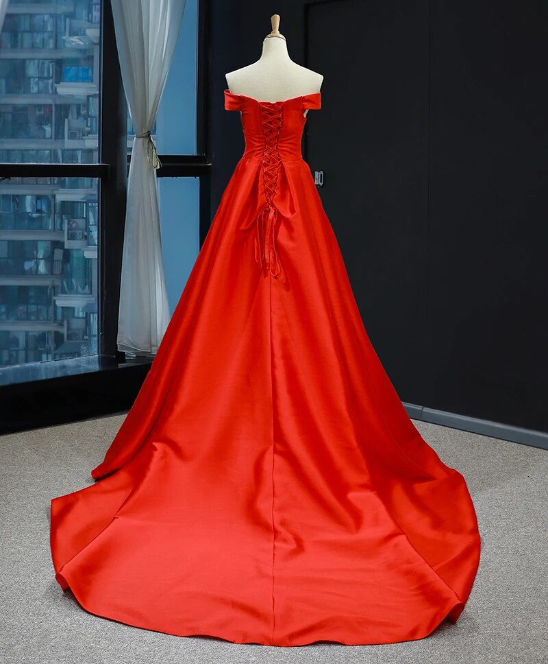 J66846 jancember red wedding party dresses with pants off shoulder boat neck lace up back engagement dresses abiye gece elbisesi