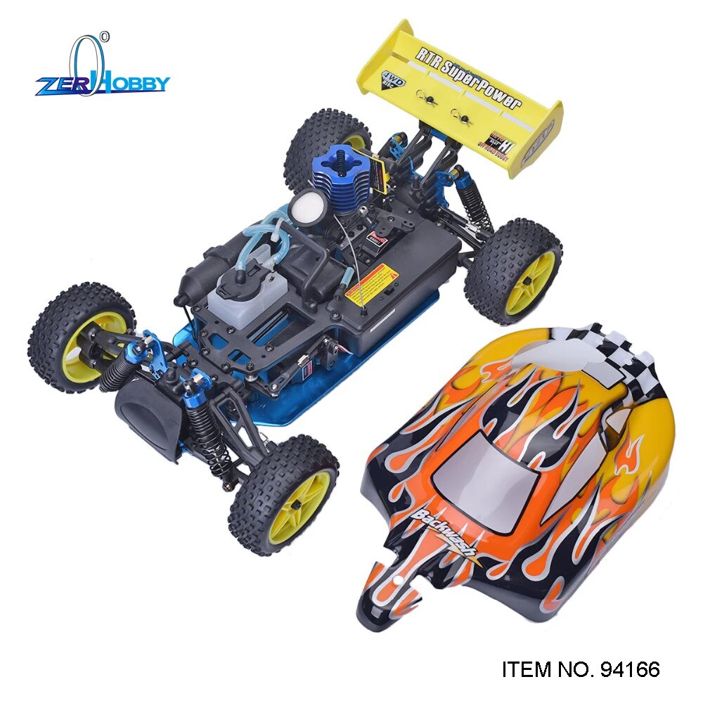 HSP Baja 1/10th Scale Nitro Power Off Road Buggy 4WD RC Hobby Cars 94166 With 18cxp Engine 2.4G Radio Control