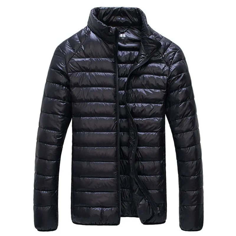 Men Winter Puffer Jacket 2023 New Ultra Light 90% White Duck Down Jackets Casual Portable Winter Coat for Men 4XL 5XL 6XL - KAISERINC