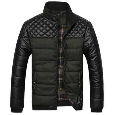 Mountainskin Brand Men's Jackets and Coats 4XL PU Patchwork Designer Jackets Men Outerwear Winter Fashion Male Clothing SA004 - KAISERINC