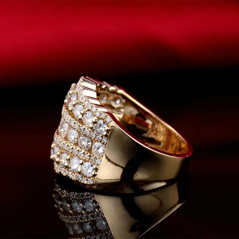 LANMI Super Elegant 18KT Yellow Gold Wedding Rings Natural Diamonds For Women Loving Forever Luxury Jewelry Gift Za Brand Ring