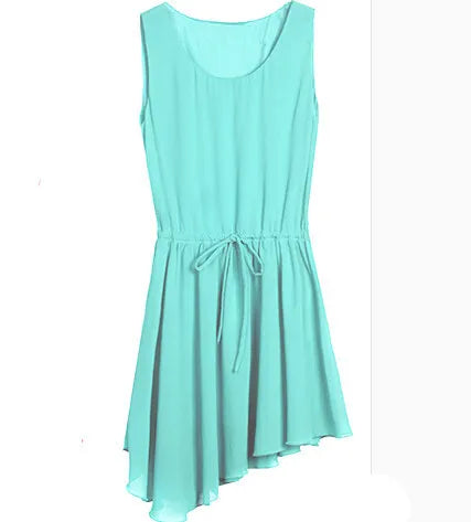 2023 New Summer 10 color asymmetrical chiffon dress,   -  sexy party dress, fashion women vestidos girl dresses maxi dress - KAISERINC