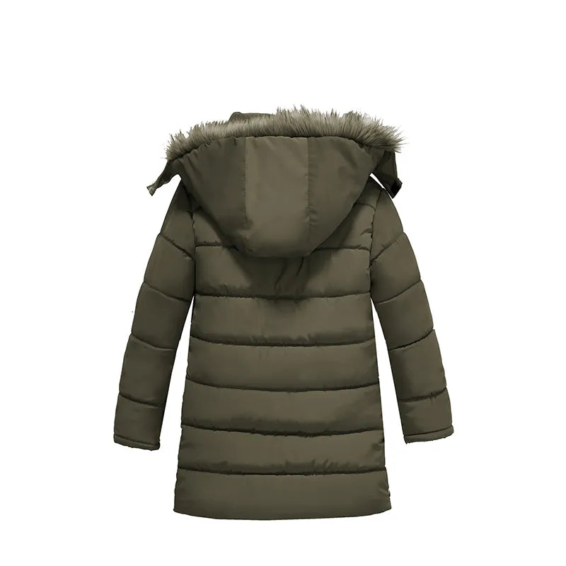 Warm Thickening Winter Fur Collar Child Coat Kids Outerwear Windproof Baby Boys Girls Jackets For 2-6 Years Old - KAISERINC