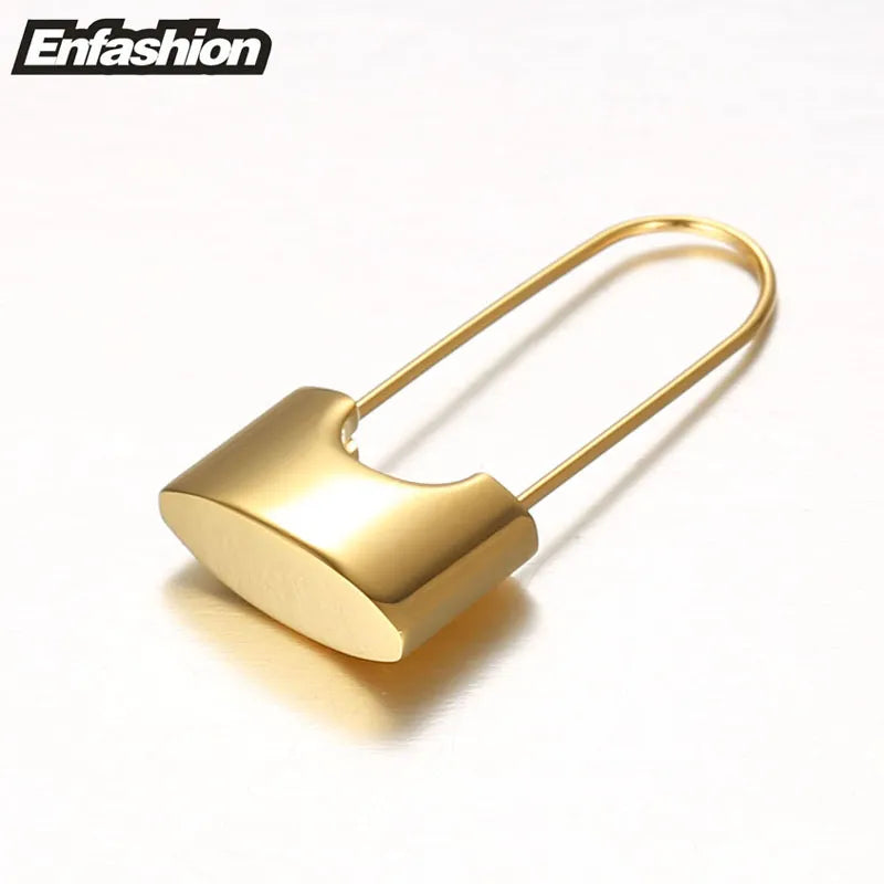 ENFASHION Wholesale Lock Drop Earrings For Women Gold Color Stainless Steel Dangle Earings Fashion Jewelry Gifts Brinco E5282
