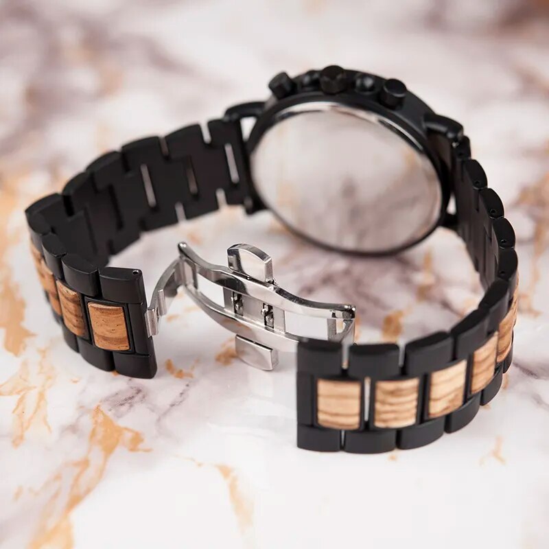 relogio masculino BOBO BIRD Watch Men Luxury Stylish Wood Watches Timepieces Chronograph Military Quartz Men's Gift