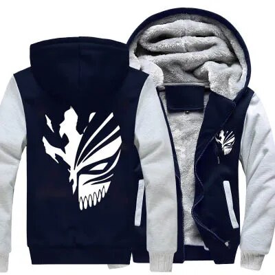 New Winter Jackets and Coats Death Hoodie Anime Luminous Hooded Thick Zipper Men Sweatshirts - KAISERINC