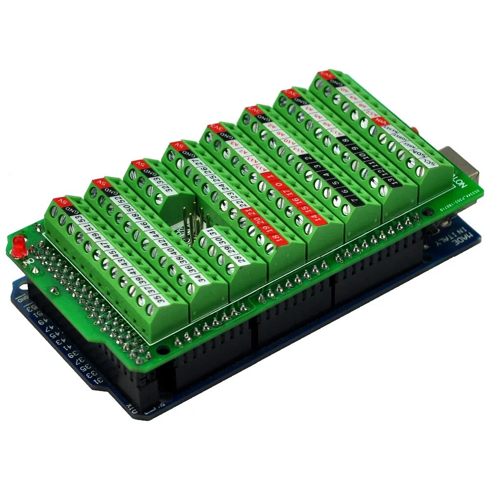 Electronics-Salon Screw Terminal Block Breakout Module, for MEGA-2560 R3.