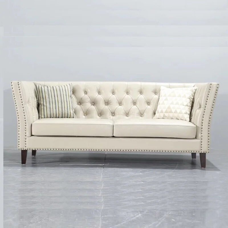 U-BEST American Style Synthetic Leather 2 seater Sofa Couch living room Furniture  Luxury Chesterfield Sofas Set