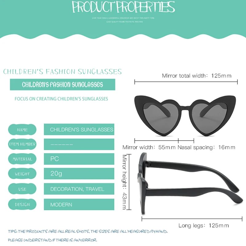 Rubber Polaroid Baby Girl Sunglasses for Children Heart 2019 TR90 Black Pink Red Heart Sun Glasses for Kids Polarized Flexible