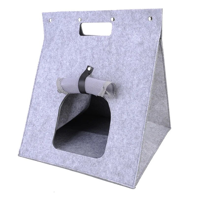 Pet Cat Bed Multi-functional Portable Felt pet bed Washable Collapsible outdoor pet bag Breathable mesh four seasons available